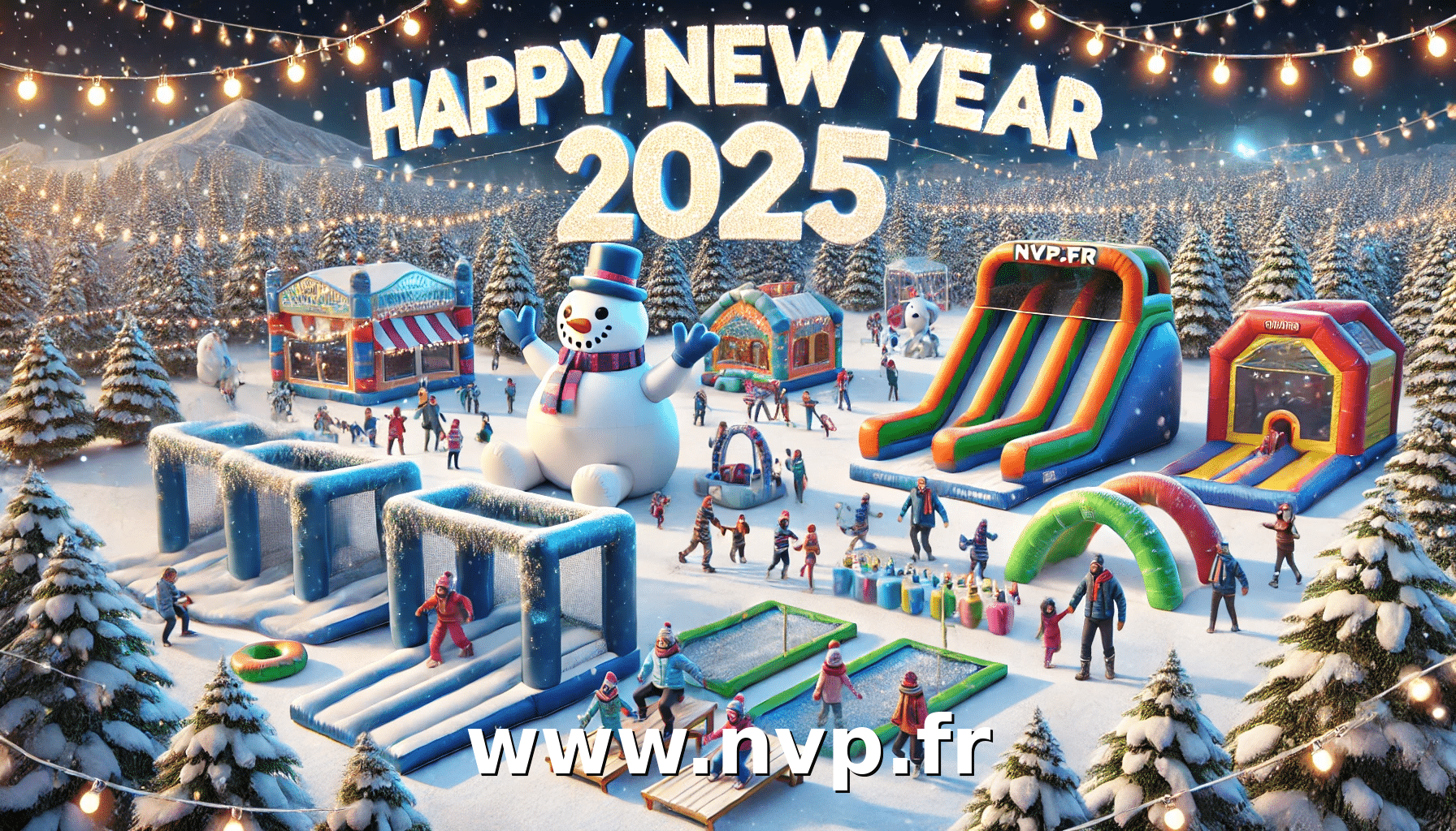 Location piste de luge gonflable hiver 2025